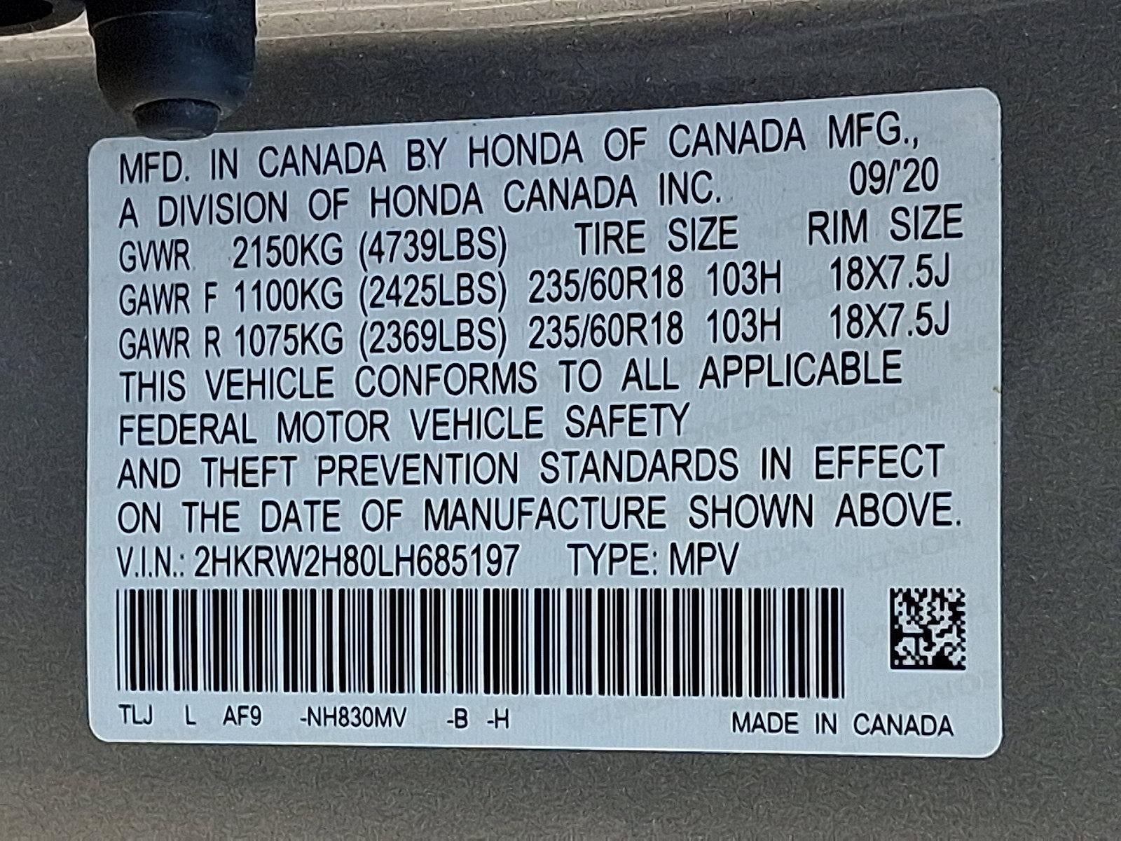 2020 Honda CR-V EX-L AWD