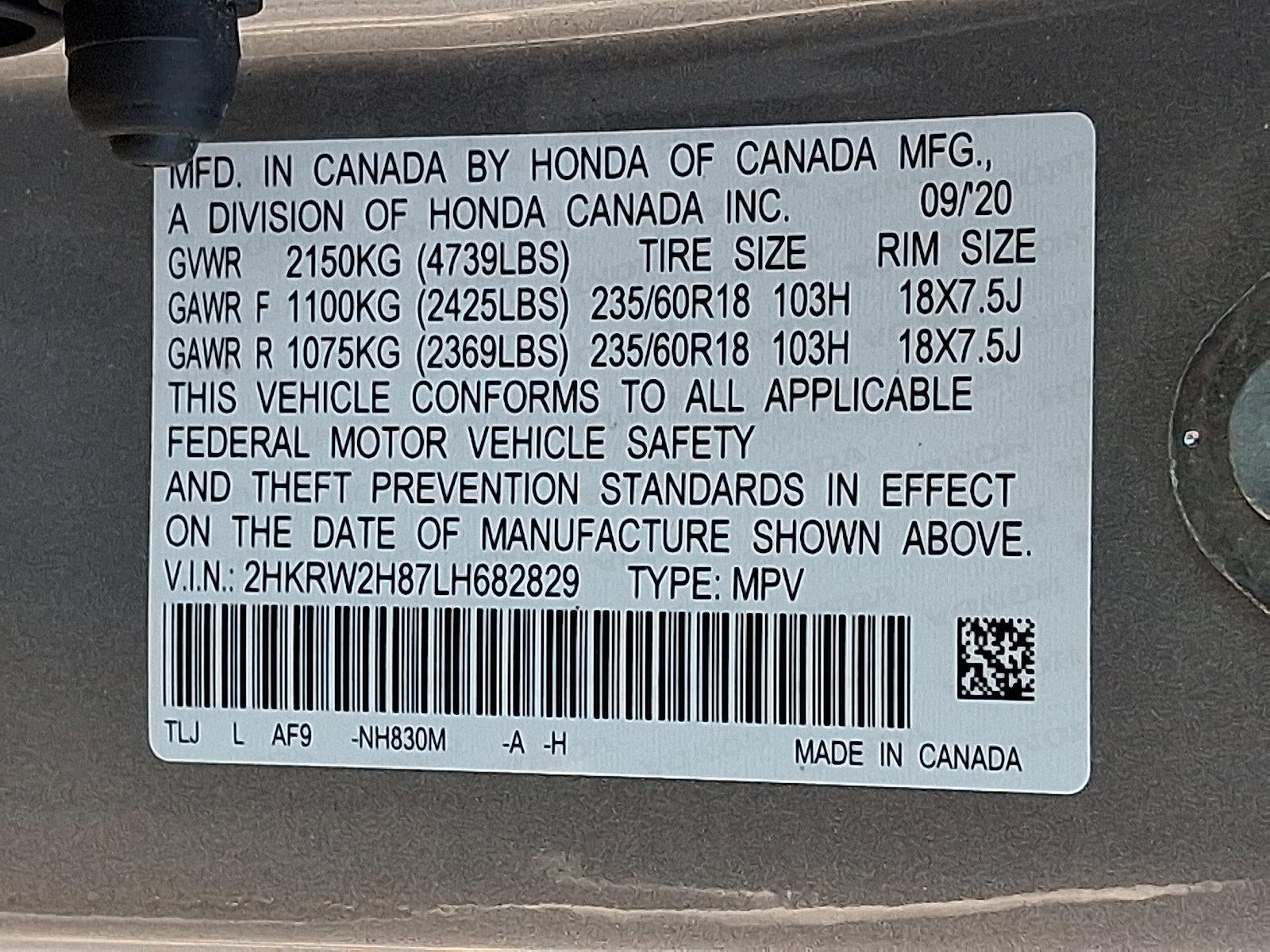 2020 Honda CR-V EX-L AWD