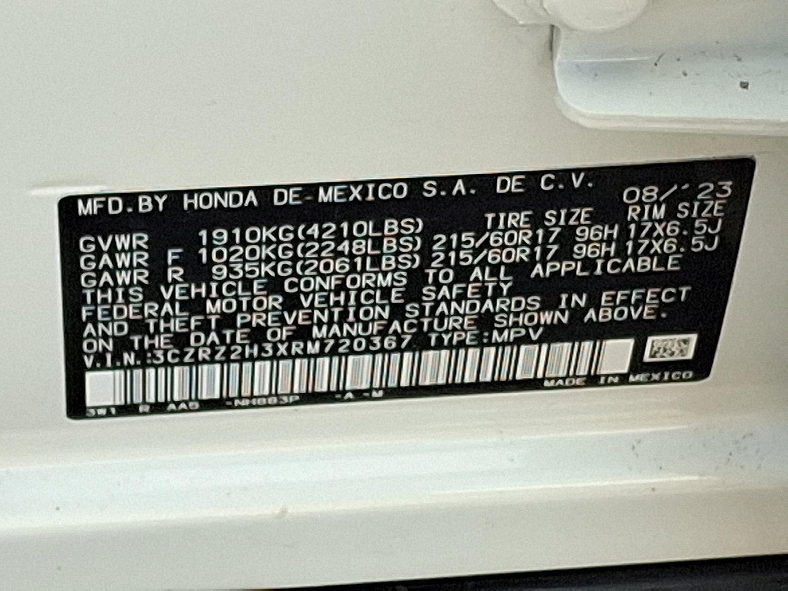 2024 Honda HR-V LX AWD CVT