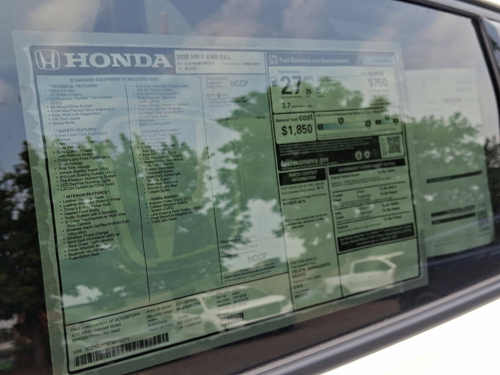 2026 Honda HR-V EX-L AWD CVT