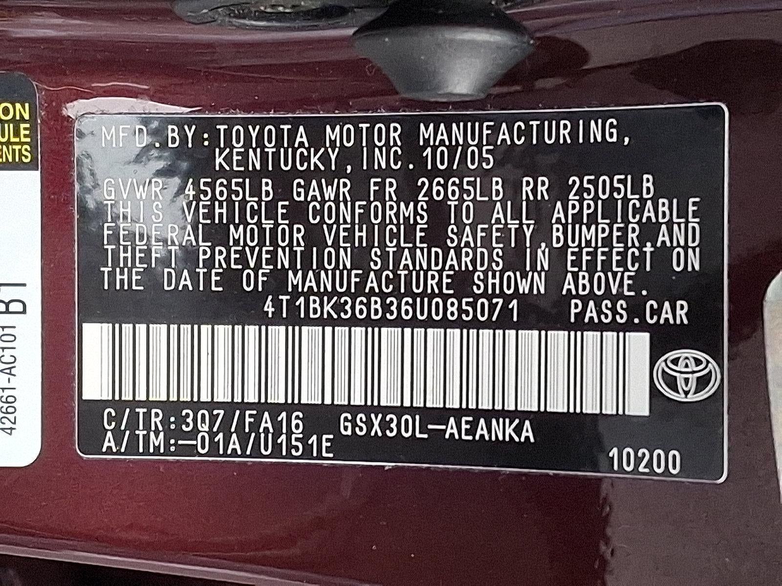2006 Toyota Avalon 4dr Sdn XL (Natl)