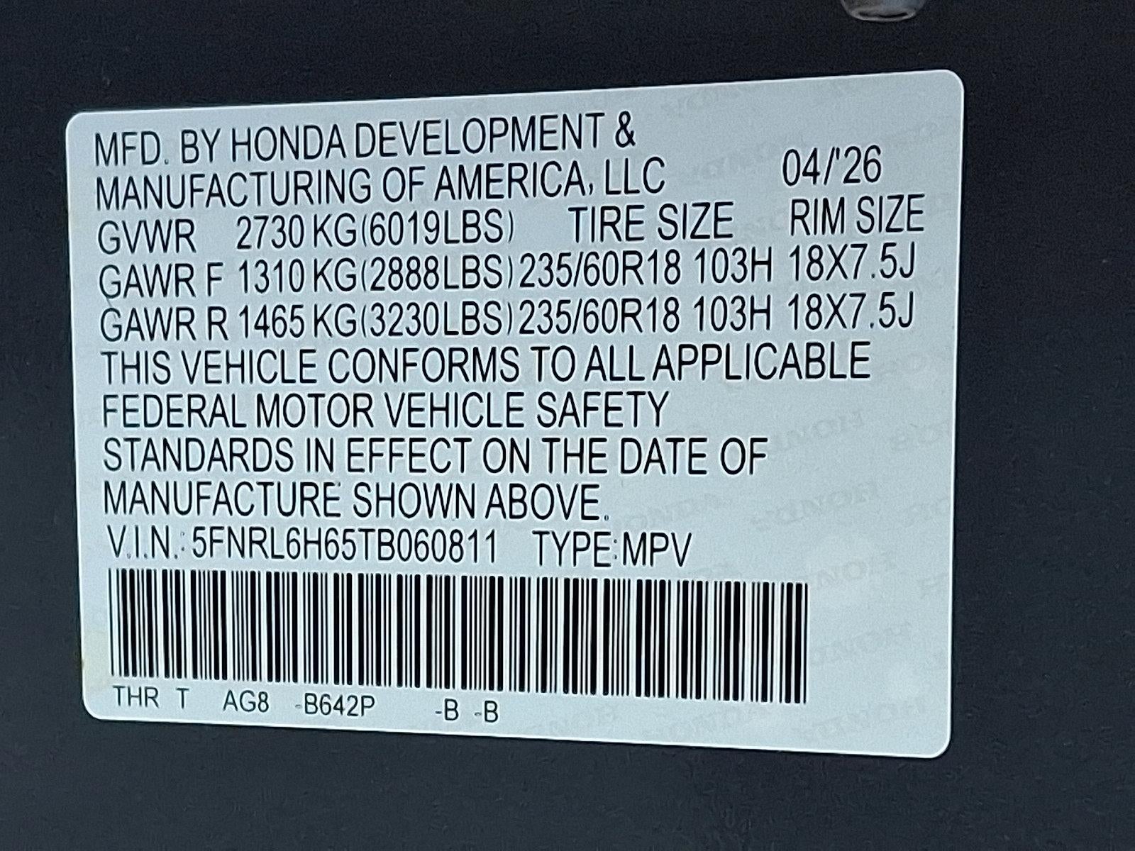 2026 Honda Odyssey EX-L Auto