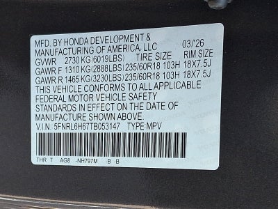 2026 Honda Odyssey EX-L Auto