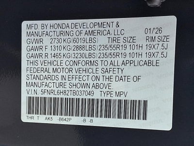 2026 Honda Odyssey Touring Auto