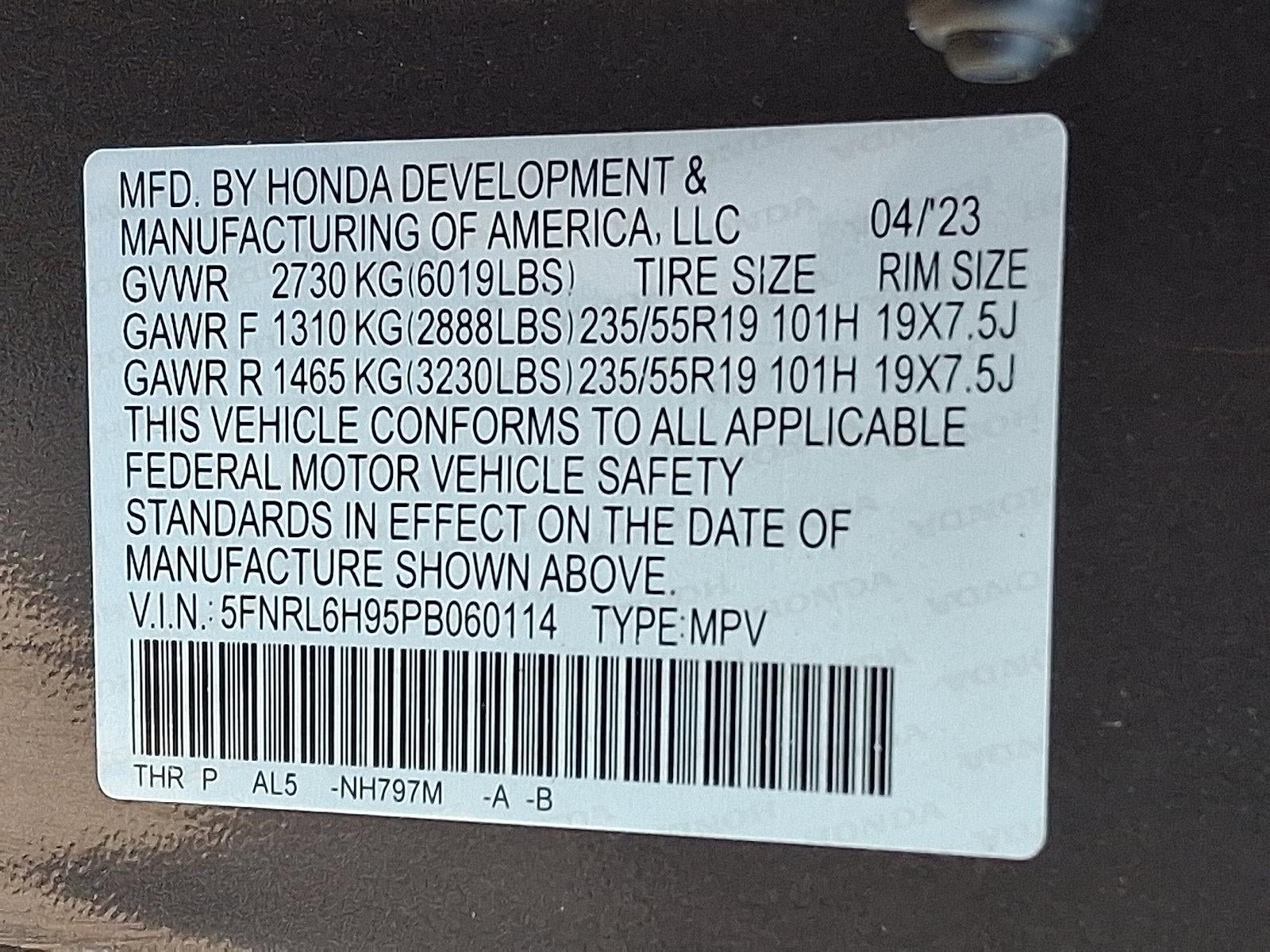 2023 Honda Odyssey Elite Auto