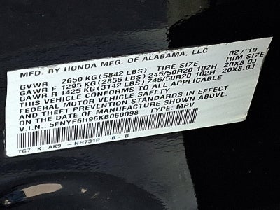 2019 Honda Pilot Touring 8-Passenger AWD