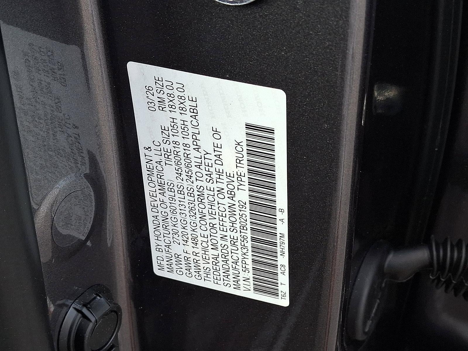 2026 Honda Ridgeline RTL AWD