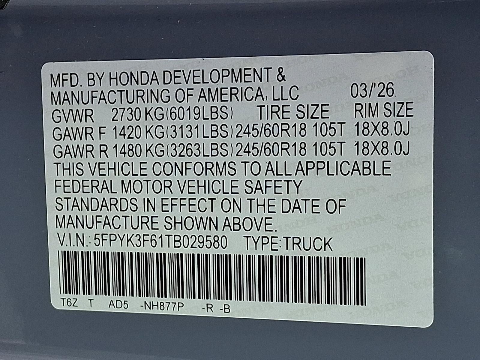 2026 Honda Ridgeline TrailSport AWD