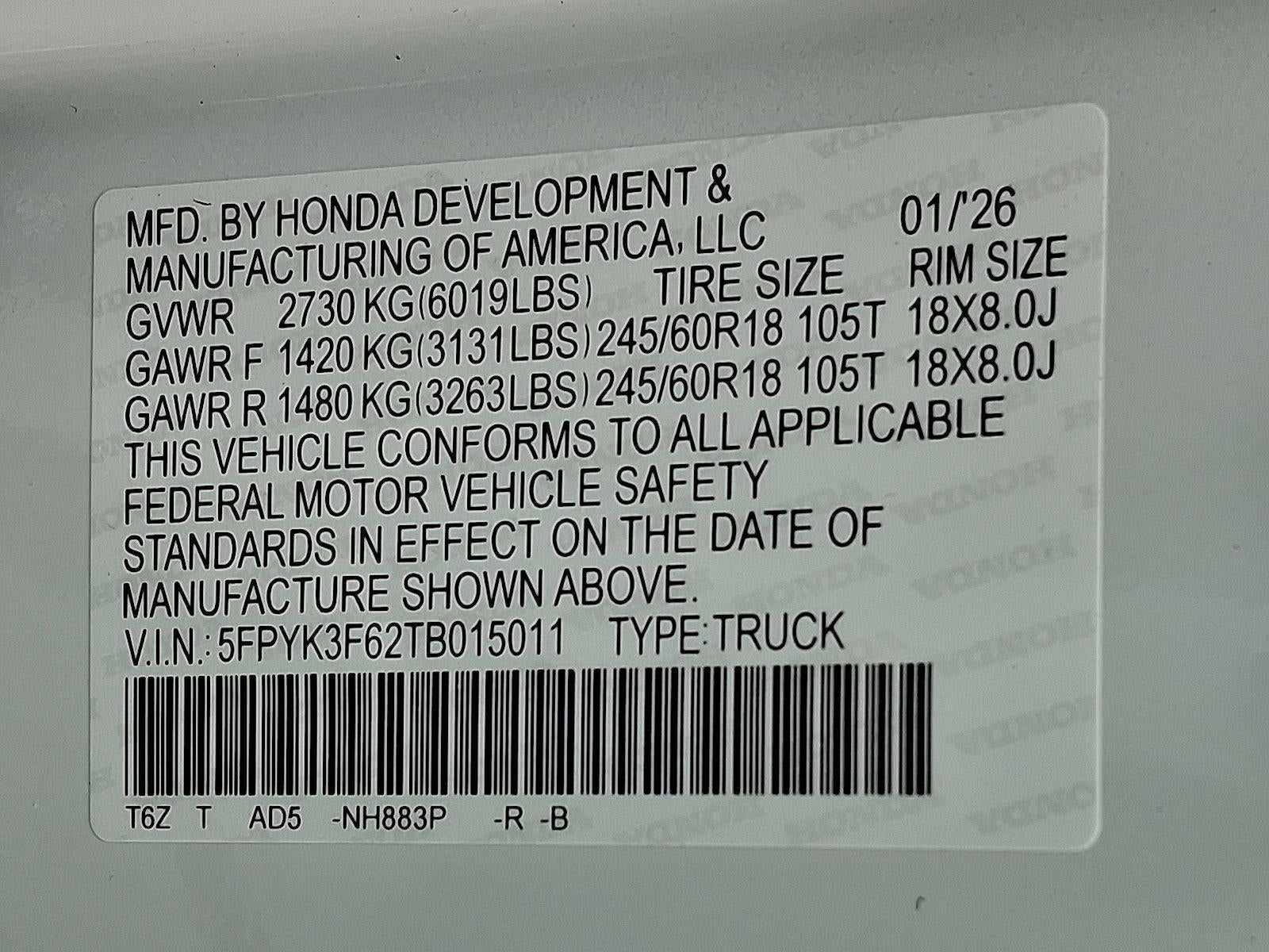 2026 Honda Ridgeline TrailSport AWD