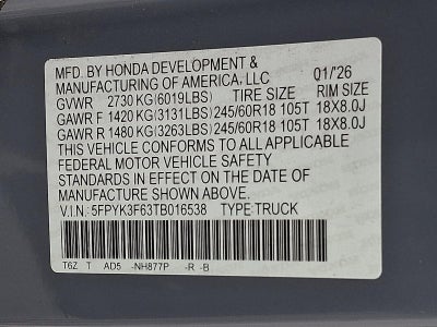 2026 Honda Ridgeline TrailSport AWD