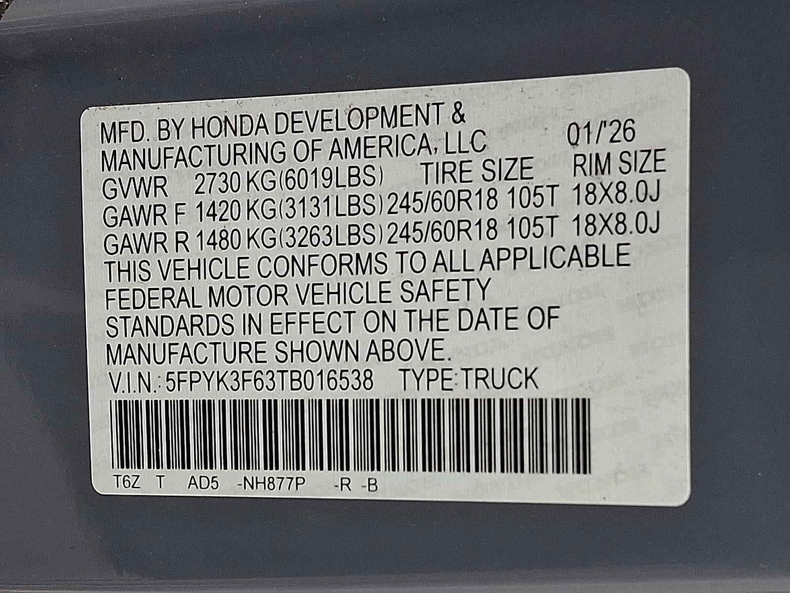 2026 Honda Ridgeline TrailSport AWD