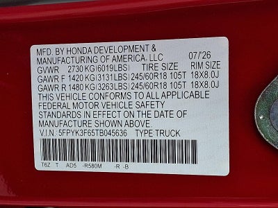 2026 Honda Ridgeline TrailSport AWD