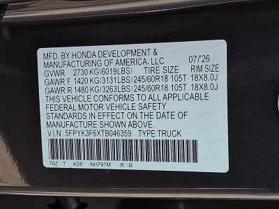 2026 Honda Ridgeline TrailSport AWD