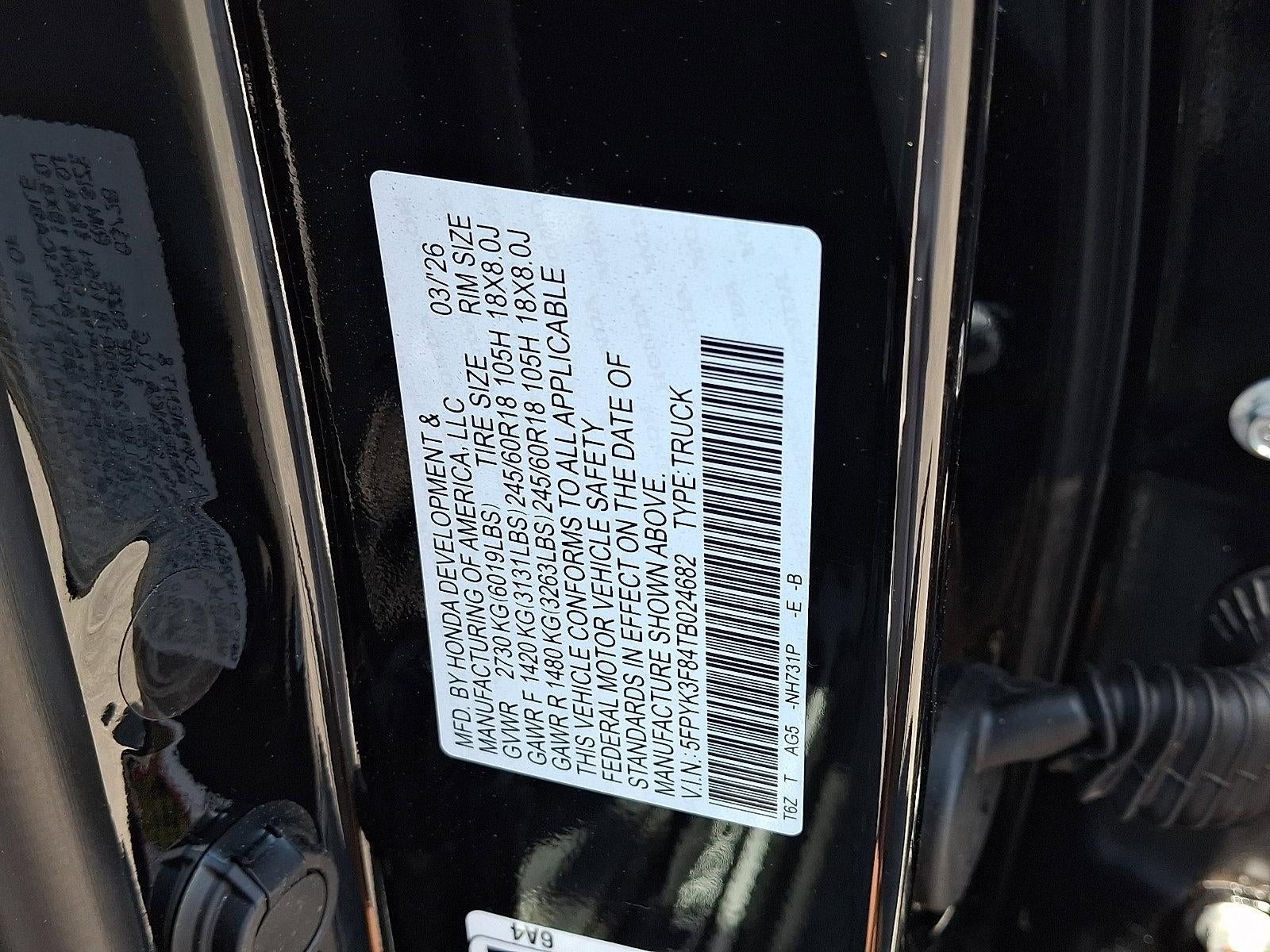 2026 Honda Ridgeline Black Edition AWD