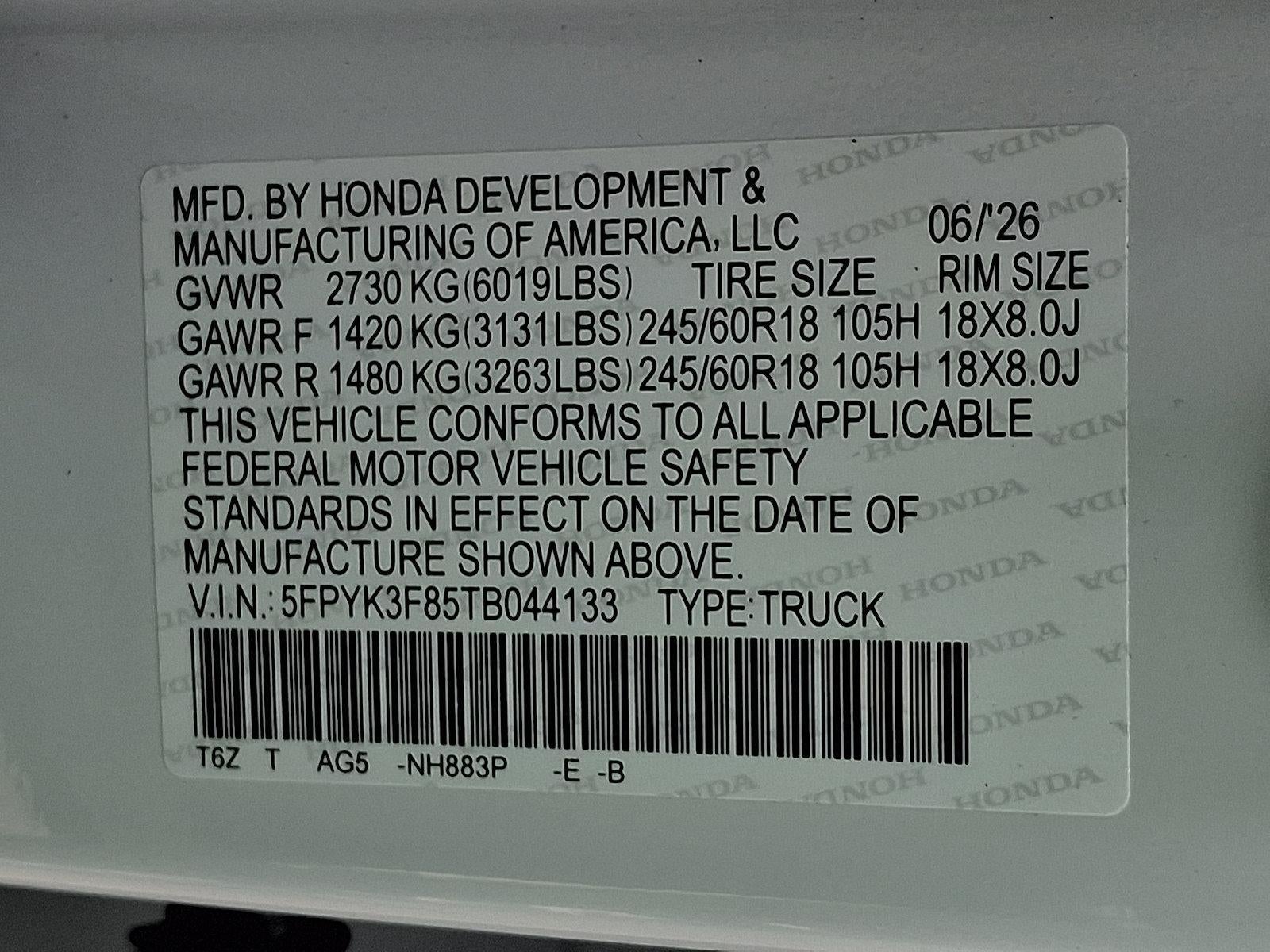 2026 Honda Ridgeline Black Edition AWD