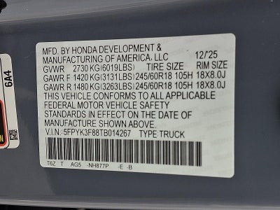 2026 Honda Ridgeline Black Edition AWD