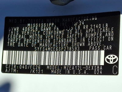 2025 Toyota Corolla SE CVT (Natl)