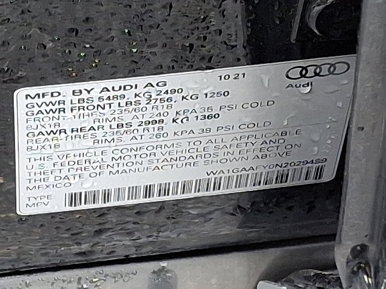 2022 Audi Q5 S line Premium 45 TFSI quattro