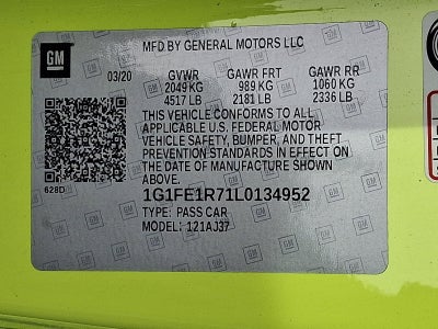 2020 Chevrolet Camaro 2dr Coupe 1SS