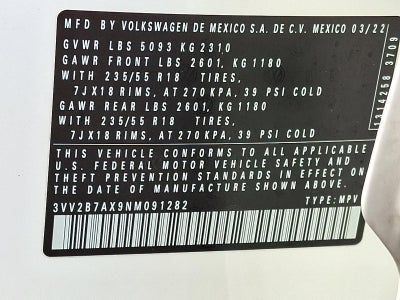 2022 Volkswagen Tiguan 2.0T SE 4MOTION