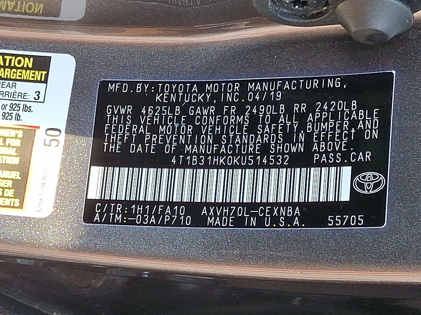 2019 Toyota Camry Hybrid LE CVT (Natl)