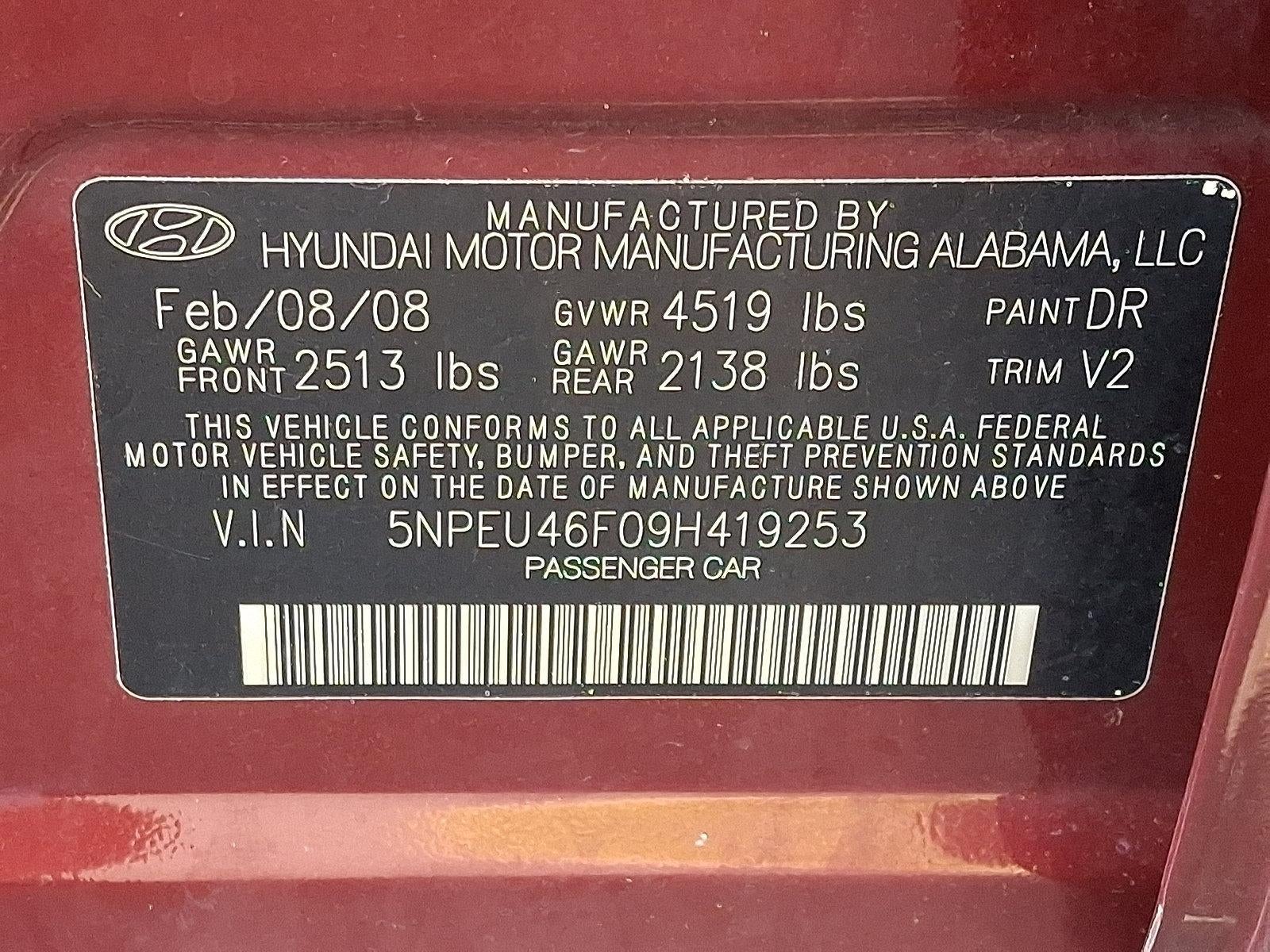 2009 Hyundai SONATA 4dr Sdn V6 Auto Limited