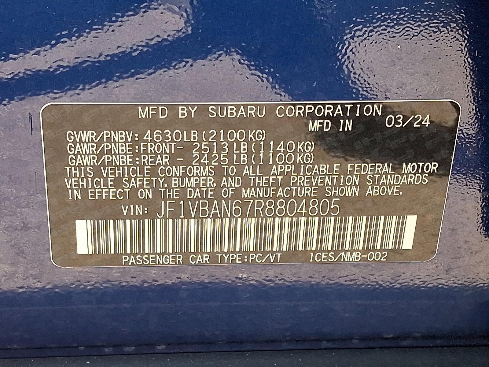 2024 Subaru WRX Limited CVT