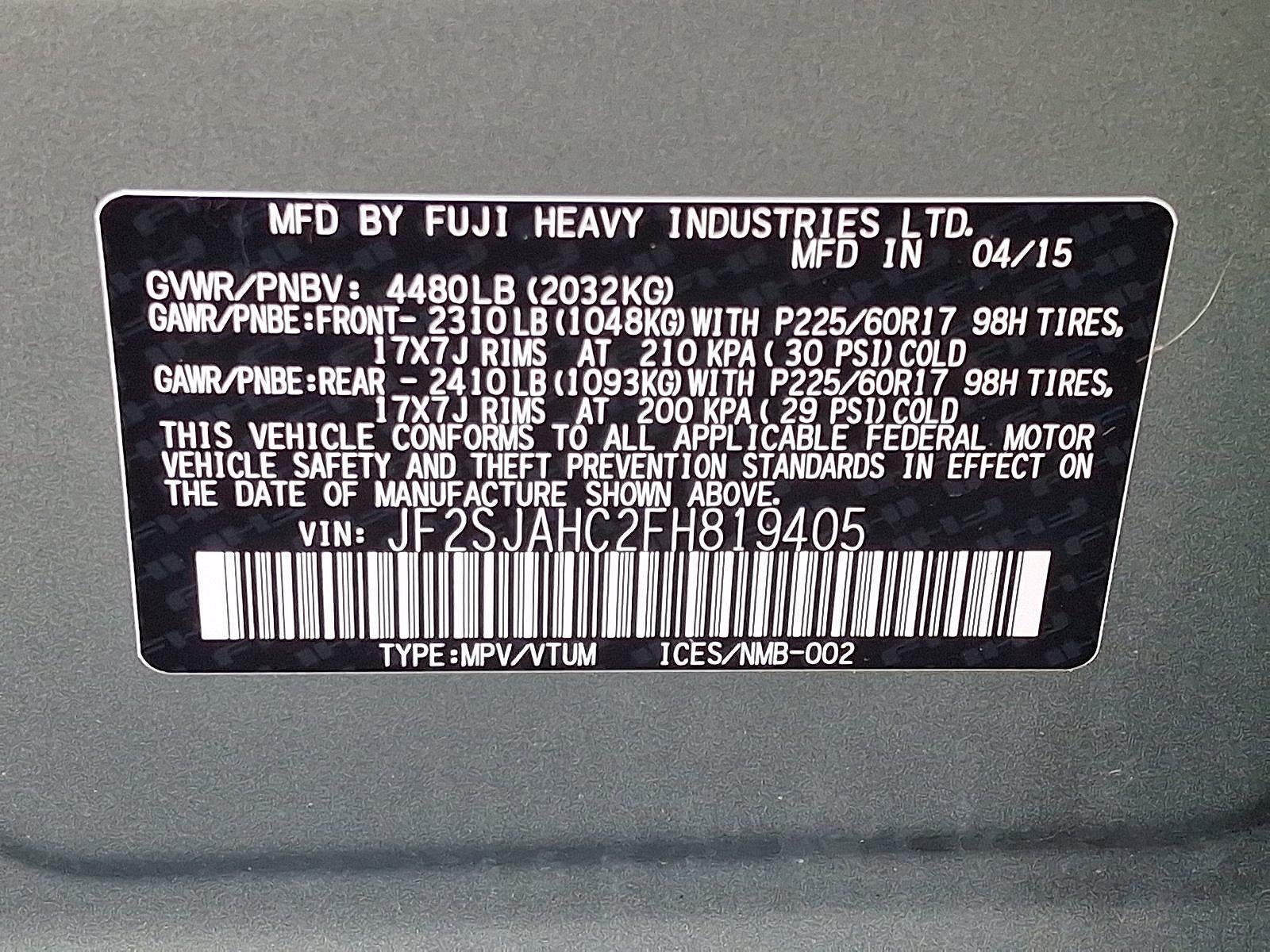 2015 Subaru Forester 2.5i Limited
