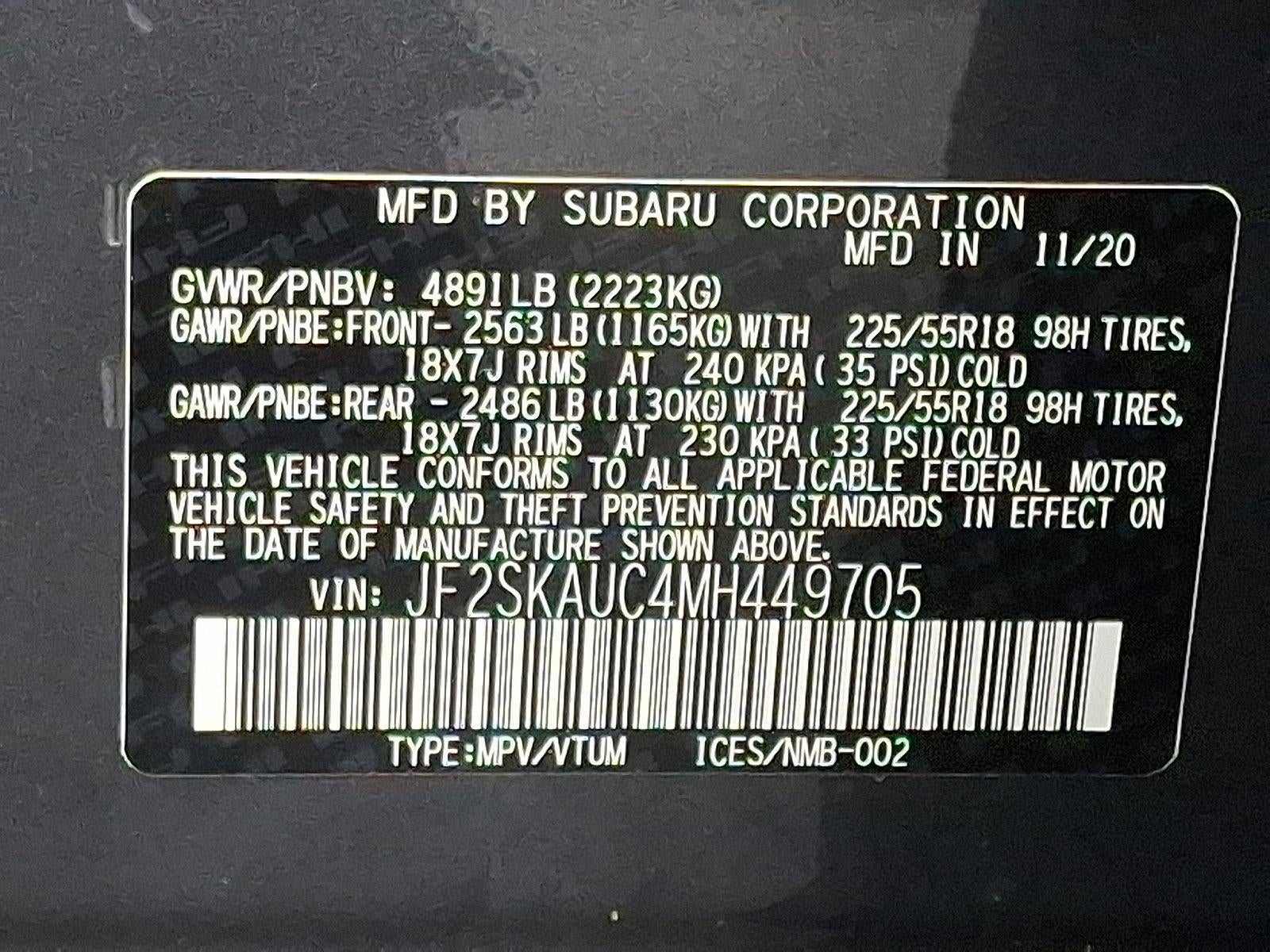 2021 Subaru Forester Limited CVT