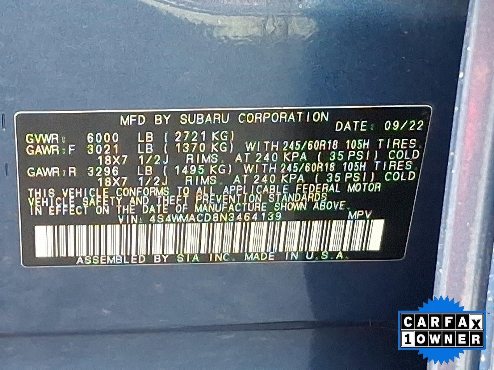 2022 Subaru Ascent Premium 8-Passenger