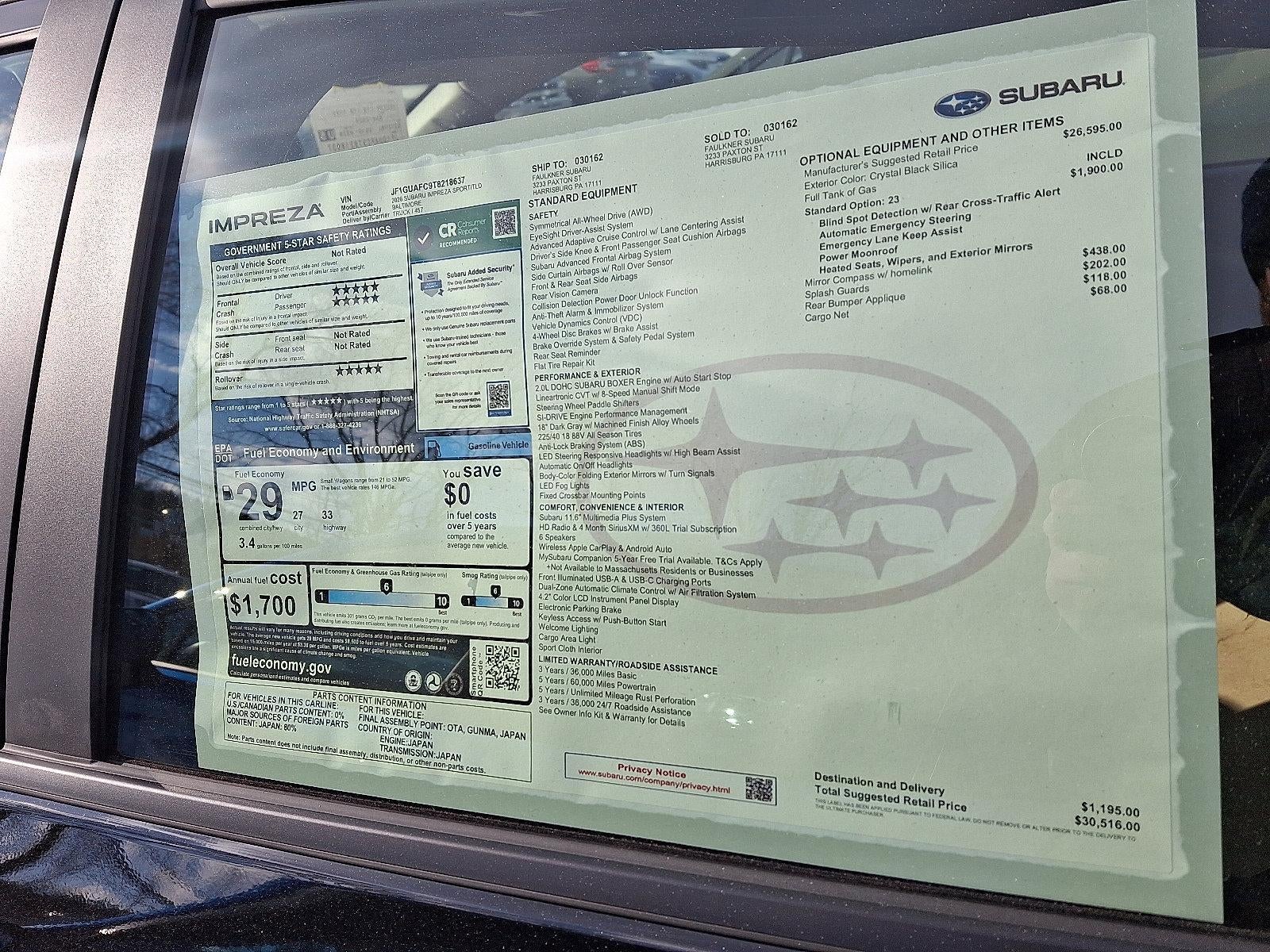 2026 Subaru Impreza Sport AWD