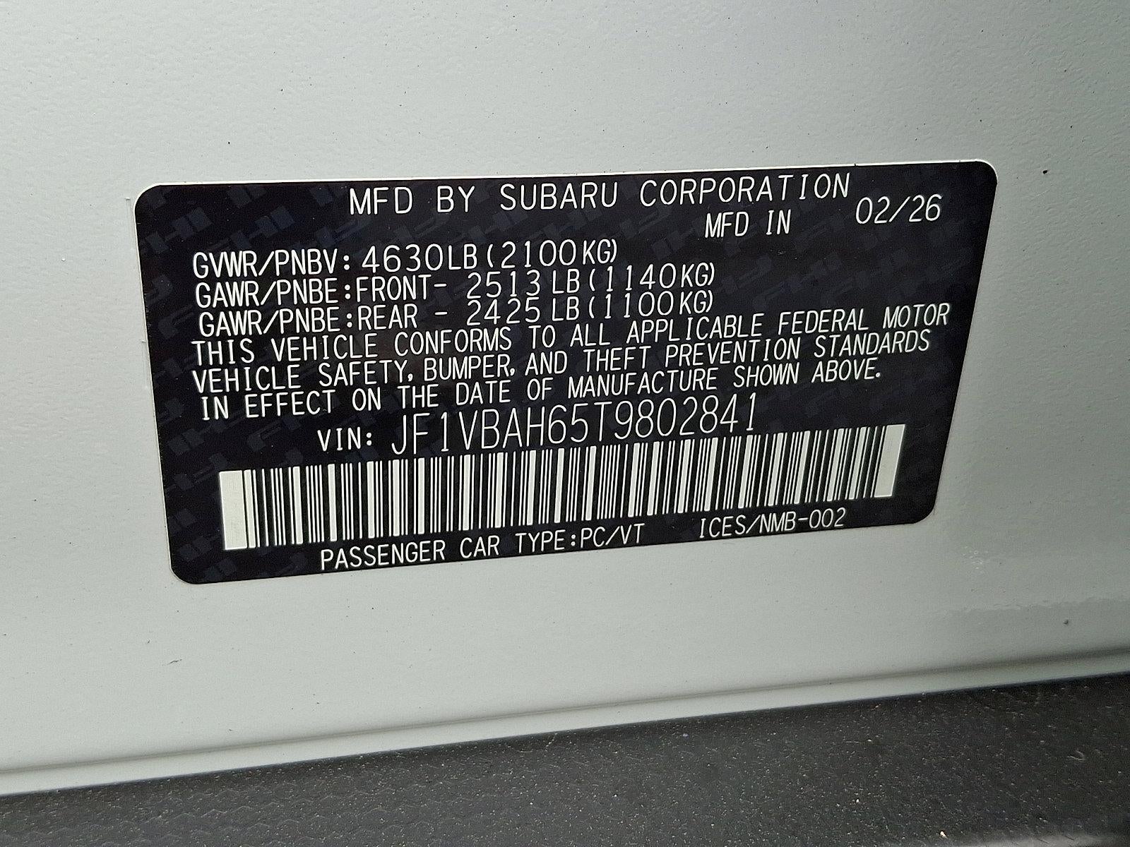 2026 Subaru WRX Premium Manual