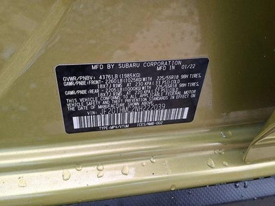 2022 Subaru Crosstrek Limited CVT