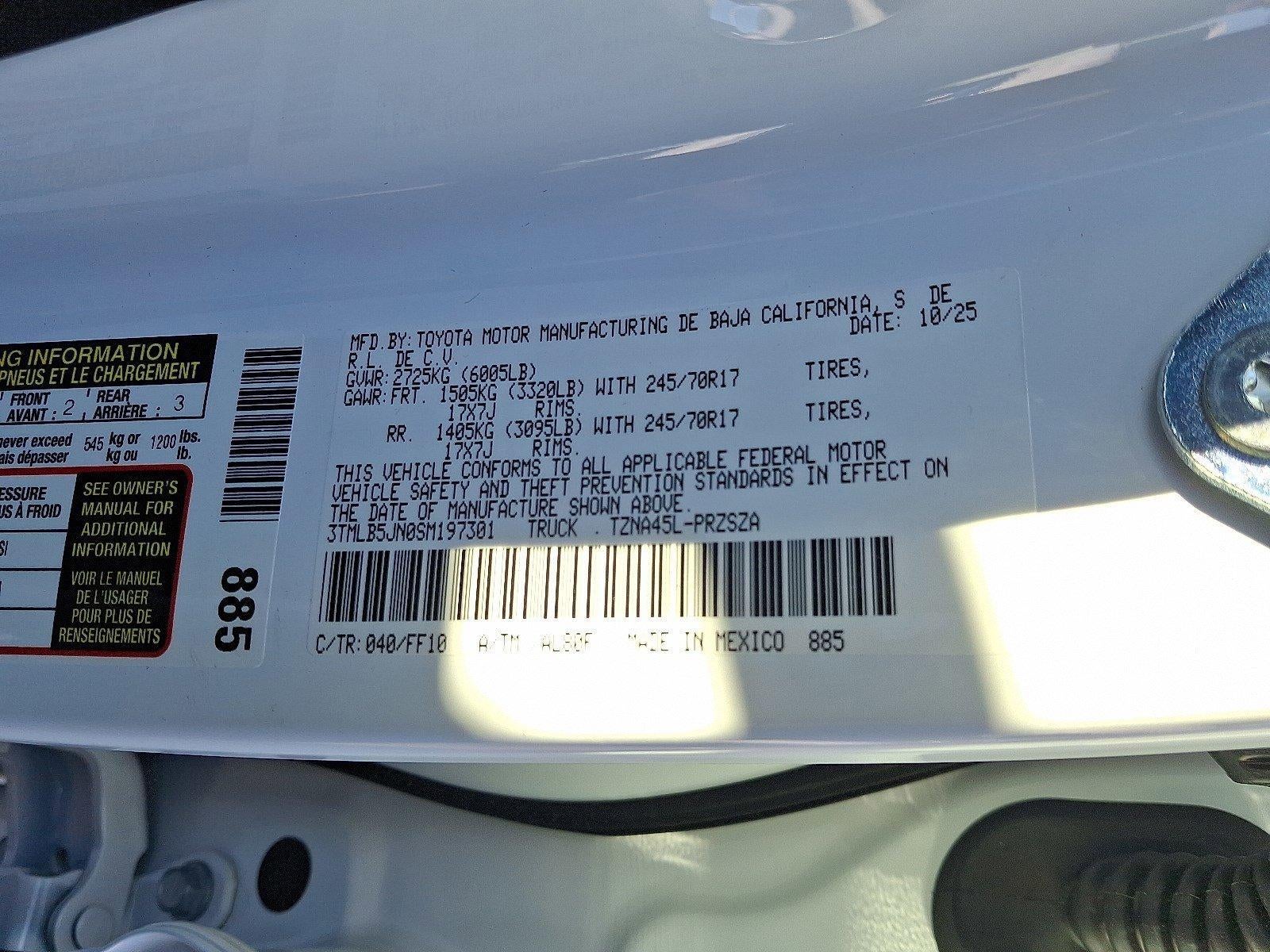 2025 Toyota Tacoma 4WD 4WD SR5 Double Cab 5' Bed AT (GS)