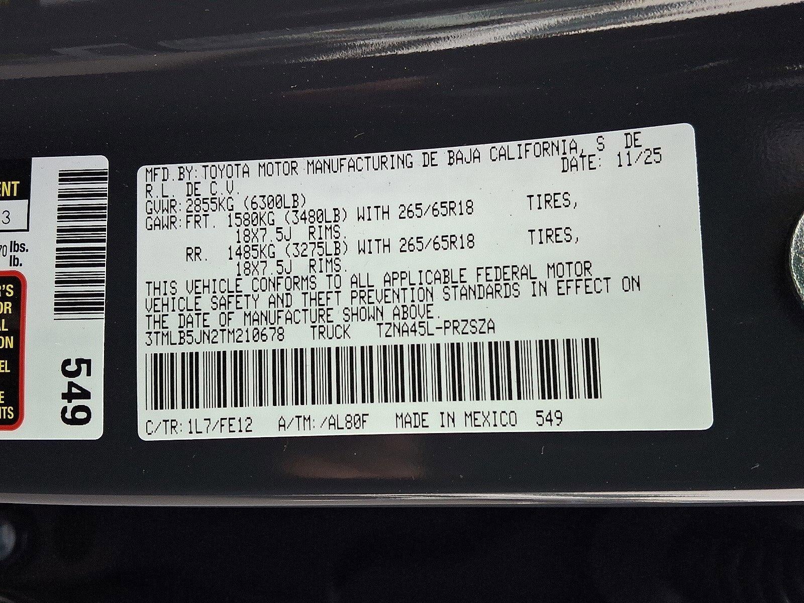 2026 Toyota Tacoma 4WD 4WD TRD Sport Double Cab 5' Bed AT (Natl)