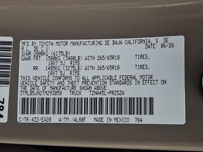 2026 Toyota Tacoma 4WD 4WD TRD Sport Double Cab 5' Bed AT (Natl)