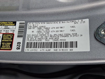 2026 Toyota Tacoma 4WD 4WD SR5 Double Cab 5' Bed AT (GS)