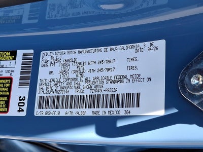 2026 Toyota Tacoma 4WD 4WD SR5 Double Cab 5' Bed AT (GS)