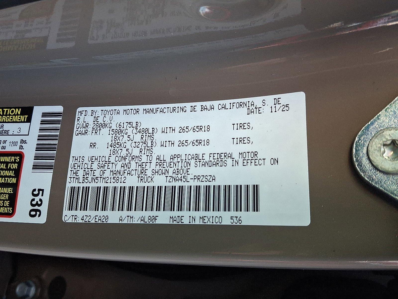 2026 Toyota Tacoma 4WD 4WD TRD Sport Double Cab 5' Bed AT (Natl)