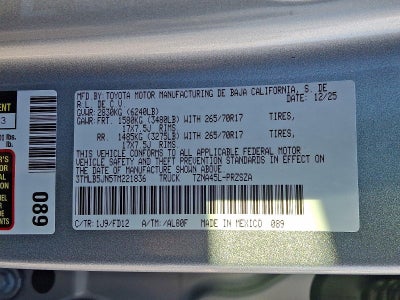 2026 Toyota Tacoma 4WD 4WD TRD Off Road Double Cab 5' Bed AT (Natl)