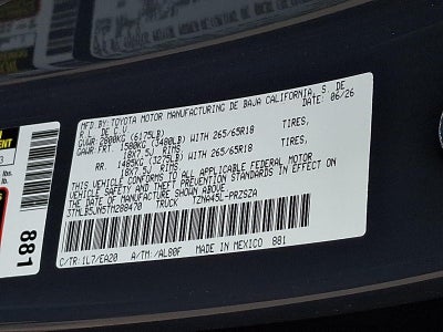 2026 Toyota Tacoma 4WD 4WD TRD Sport Double Cab 5' Bed AT (Natl)