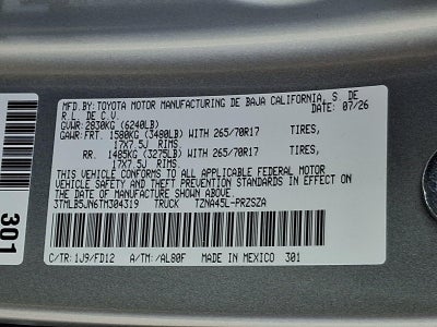 2026 Toyota Tacoma 4WD 4WD TRD Off Road Double Cab 5' Bed AT (Natl)