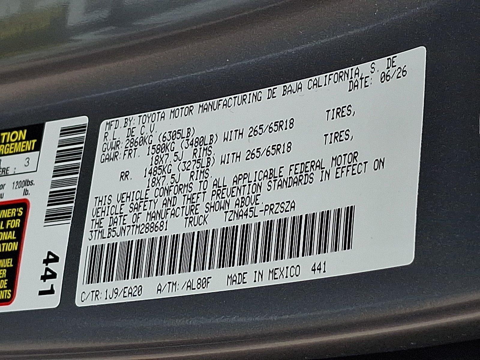 2026 Toyota Tacoma 4WD 4WD TRD Off Road Double Cab 6' Bed AT (Natl)