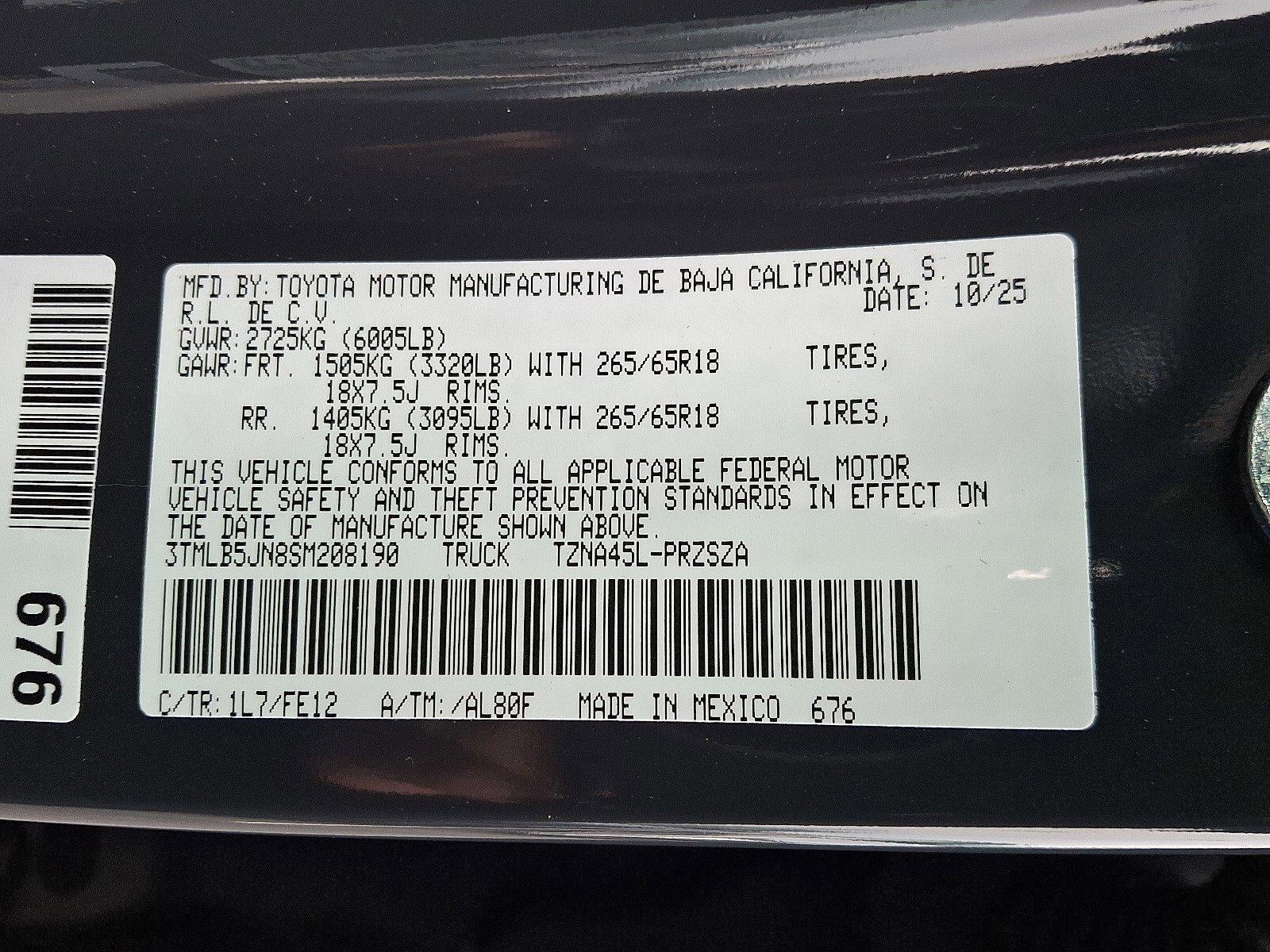 2025 Toyota Tacoma 4WD 4WD TRD Sport Double Cab 5' Bed MT (Natl)