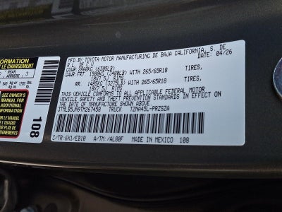 2026 Toyota Tacoma 4WD 4WD Limited Double Cab 5' Bed AT (Natl)