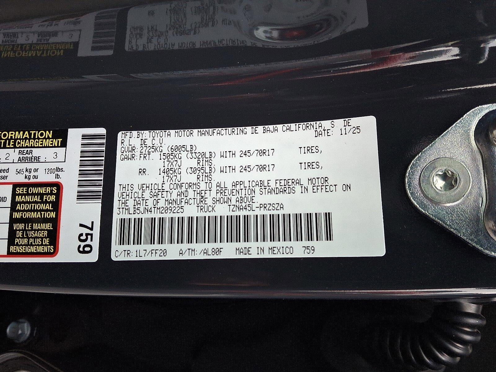 2025 Toyota Tacoma 4WD 4WD TRD Sport Double Cab 5' Bed MT (Natl)