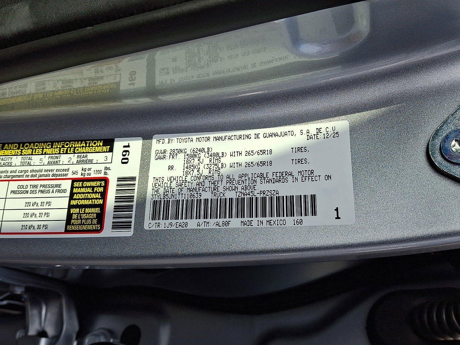 2026 Toyota Tacoma 4WD 4WD TRD Off Road Double Cab 5' Bed AT (Natl)