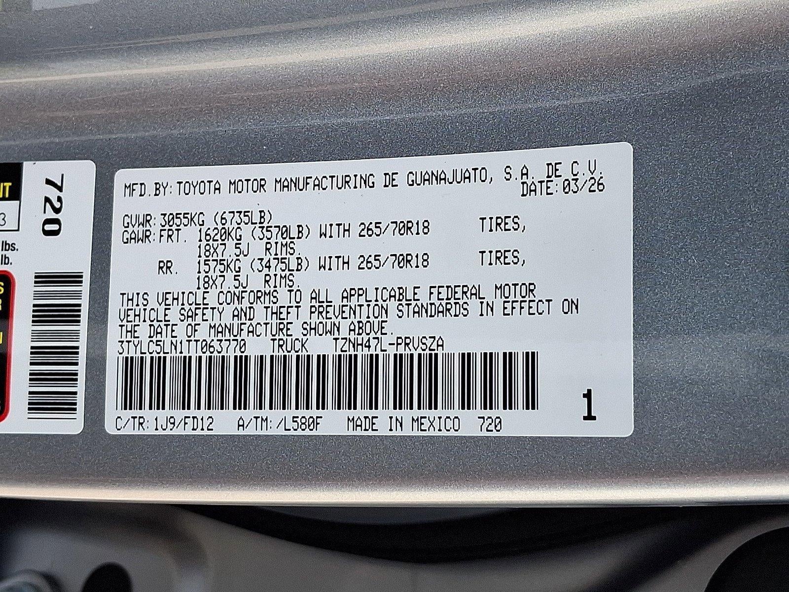 2026 Toyota Tacoma 4WD 4WD TRD Off Road Hybrid Double Cab 5' Bed AT (Natl)