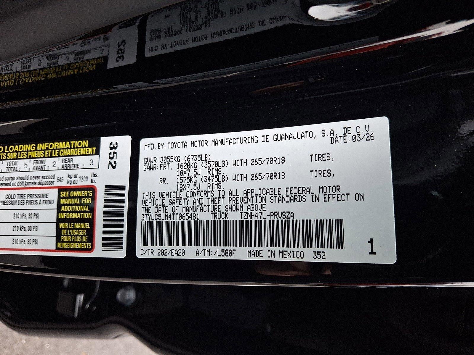 2026 Toyota Tacoma 4WD 4WD TRD Off Road Hybrid Double Cab 5' Bed AT (Natl)