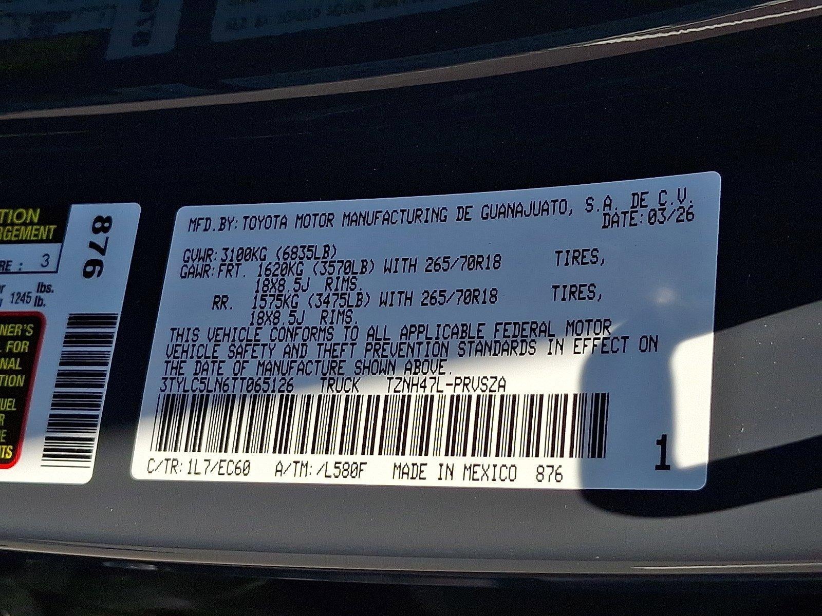 2026 Toyota Tacoma 4WD 4WD Trailhunter Hybrid Double Cab 5' Bed AT (Natl)